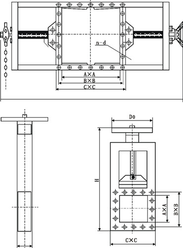 電動手動方形刀閘閥500×500(生產廠家)